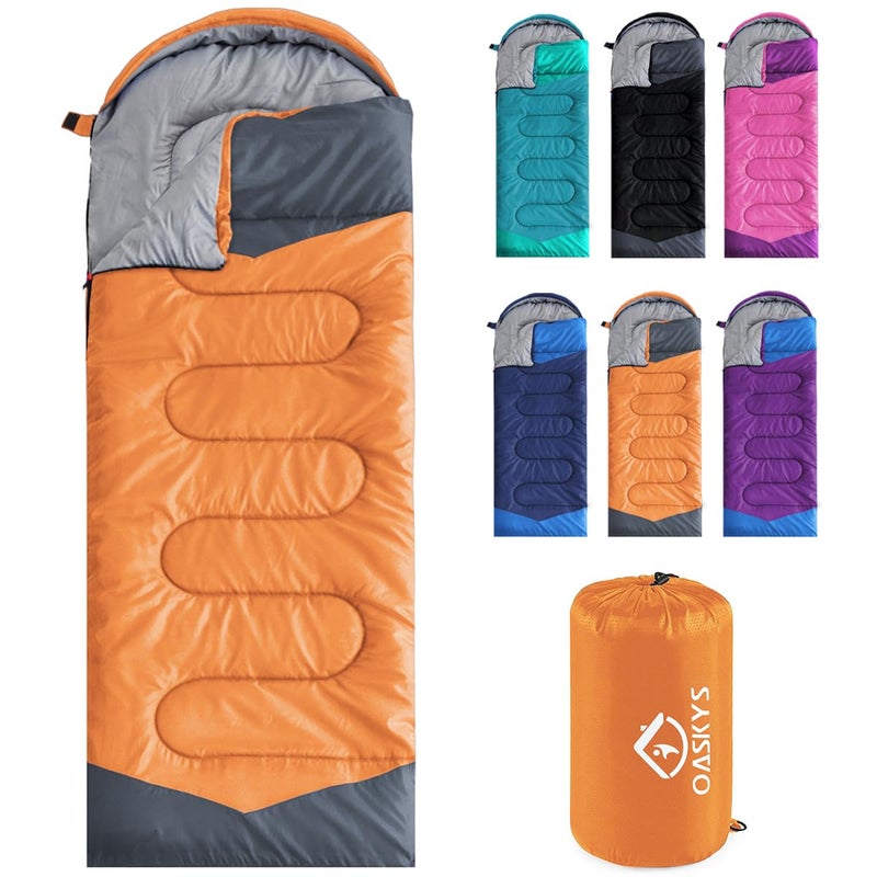 oaskys Camping Sleeping Bag - 3 Season Warm & Cool Weather - Summer Spring Fall Lightweight Waterproof for Adults Kids - Camping Gear Equipment, Traveling, and Outdoors - Image 1